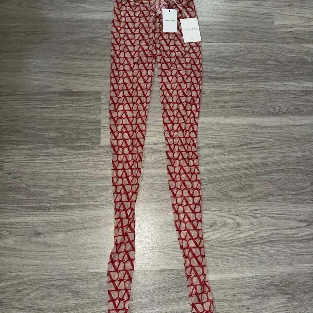 Valentino Red and Cream Tights